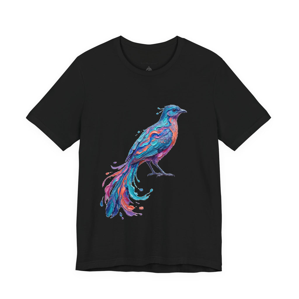 Long-Tailed Bird in Color Round Neck T-Shirt
