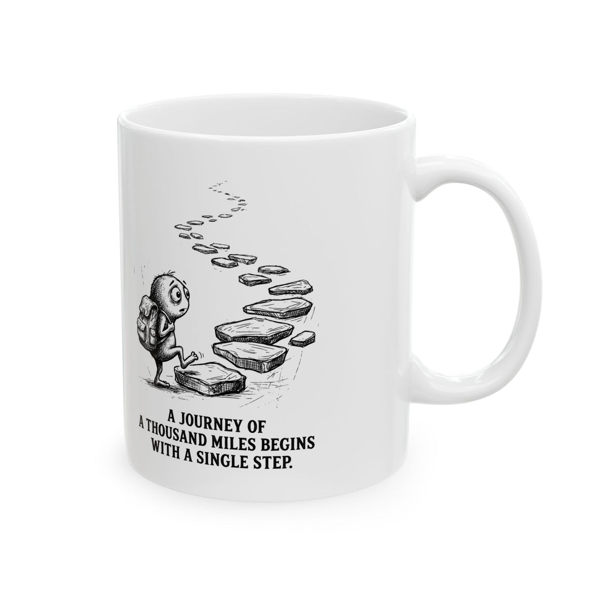 A Journey of a Thousand Miles Ceramic Mug – 11 oz