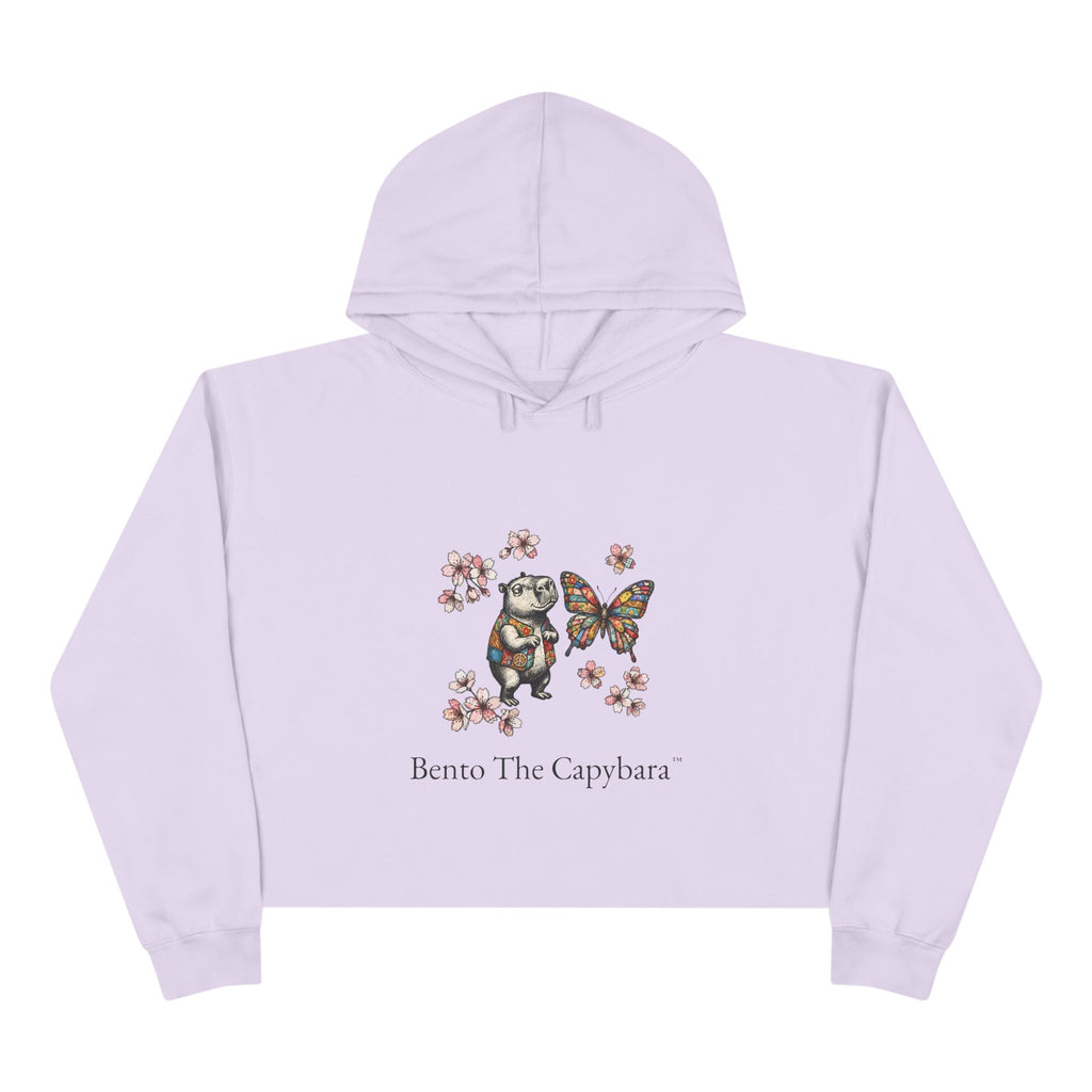 Bento The Capybara Cherry Blossom Crop Hoodie