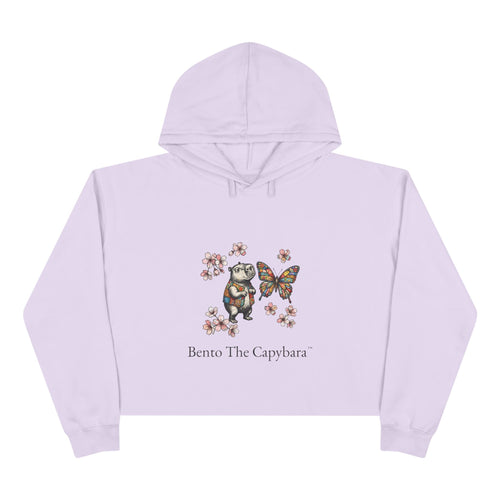 Bento The Capybara Cherry Blossom Crop Hoodie