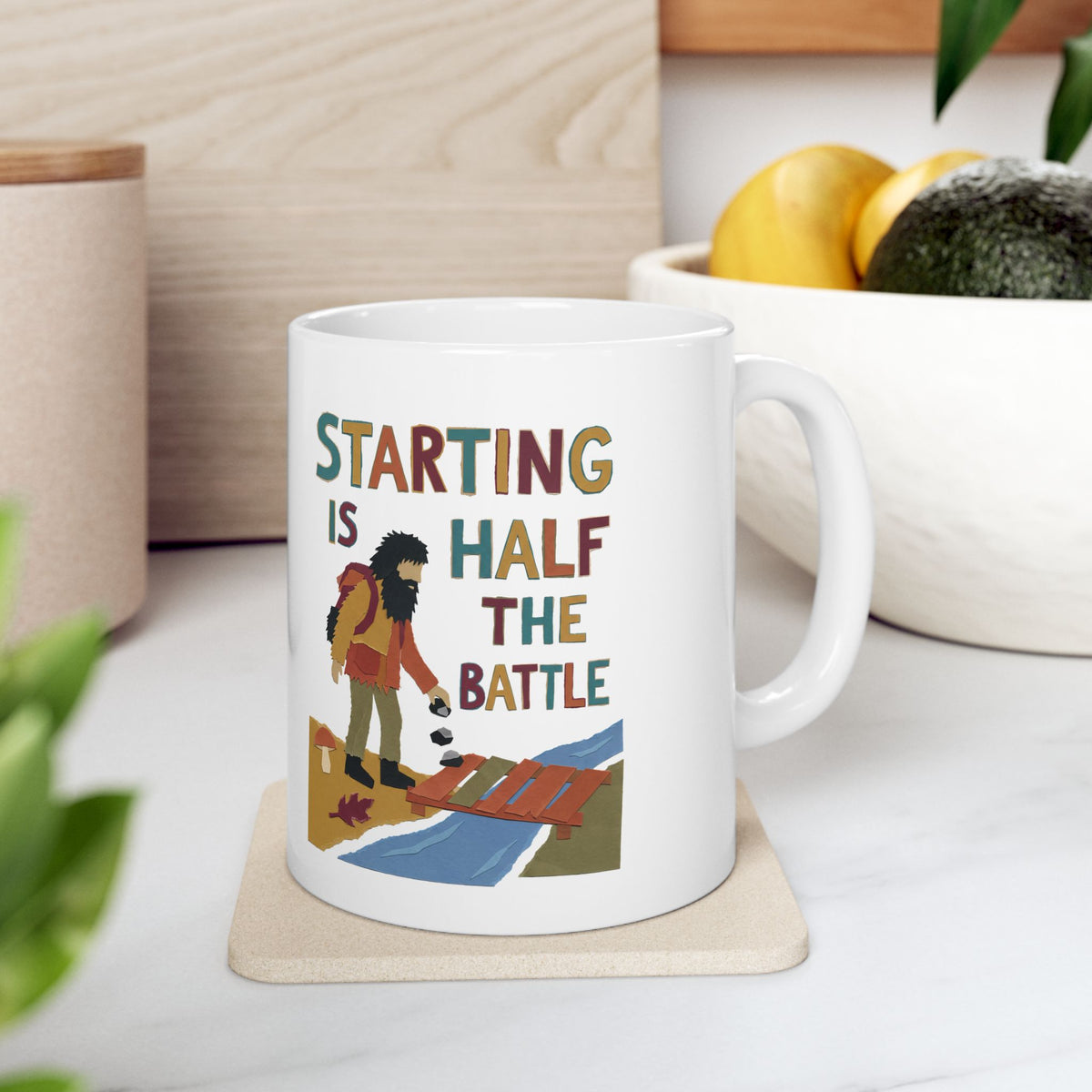 Starting Is Half the Battle Ceramic Mug – 11 oz