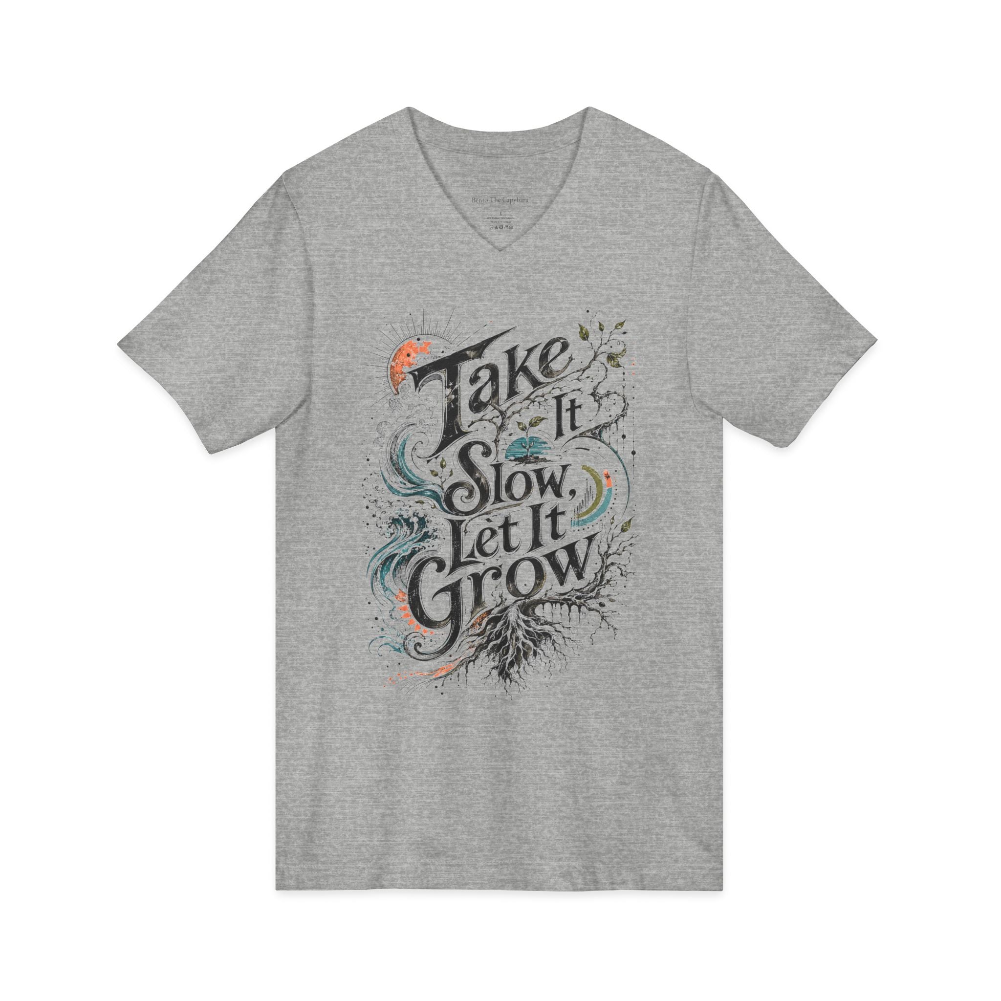 Take It Slow Let It Grow Unisex V-Neck T-Shirt