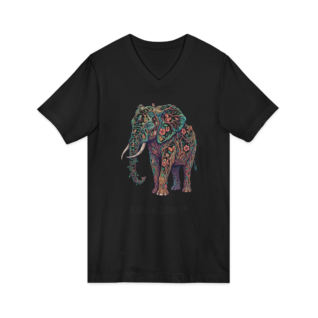 Ornamental Elephant V-Neck T-Shirt