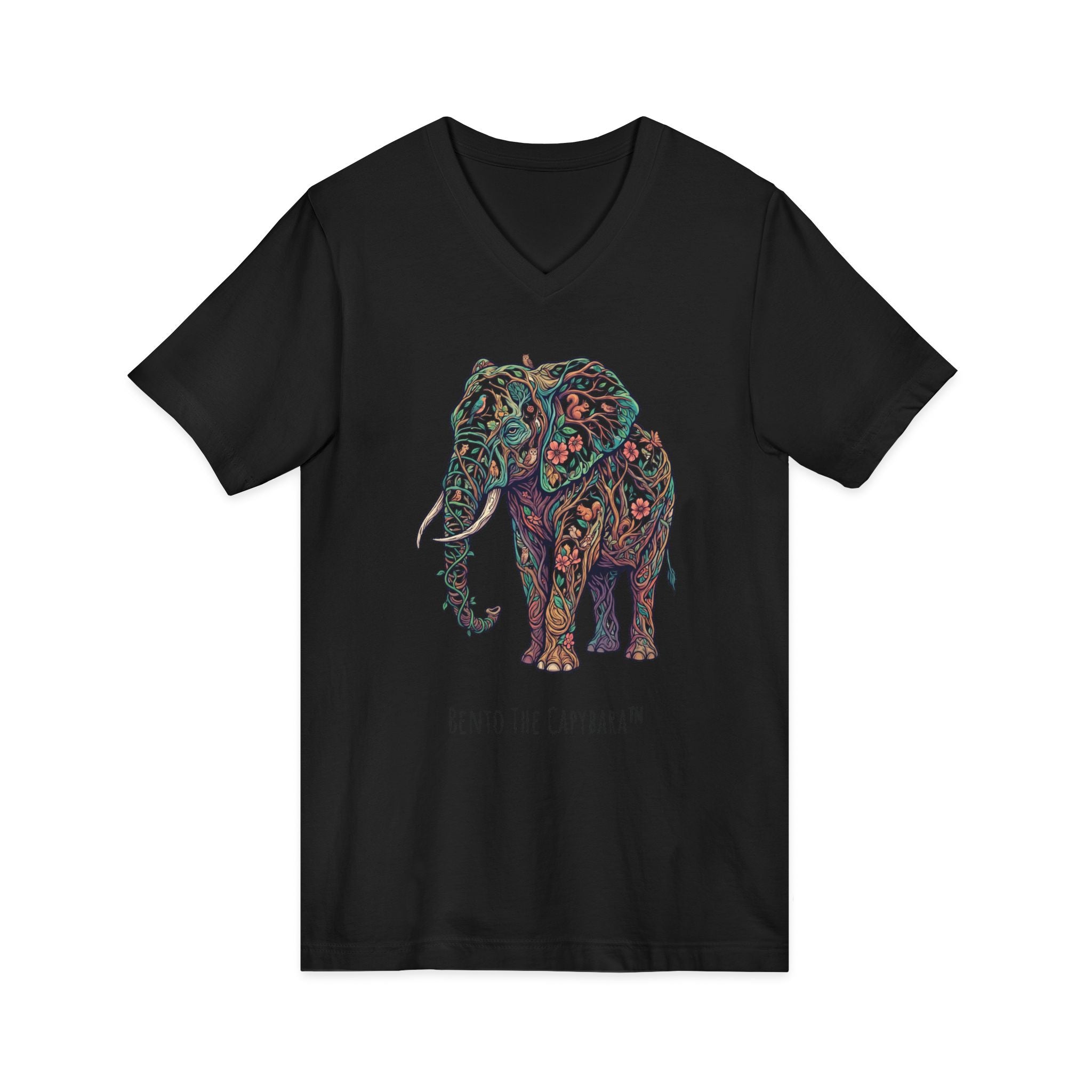 Ornamental Elephant V-Neck T-Shirt