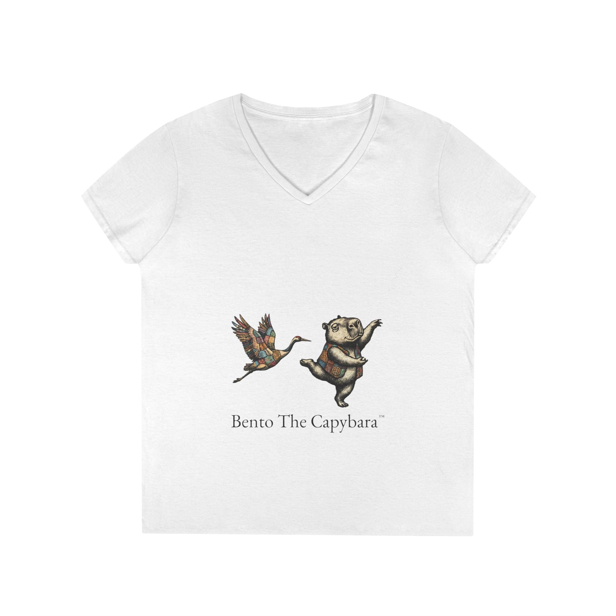Bento The Capybara & Crane Women’s V-Neck T-Shirt