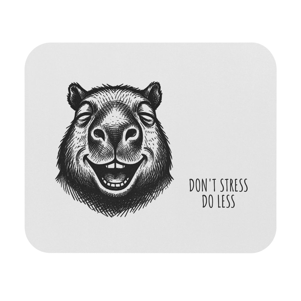 Bento The Capybara Don’t Stress, Do Less Mouse Pad – White