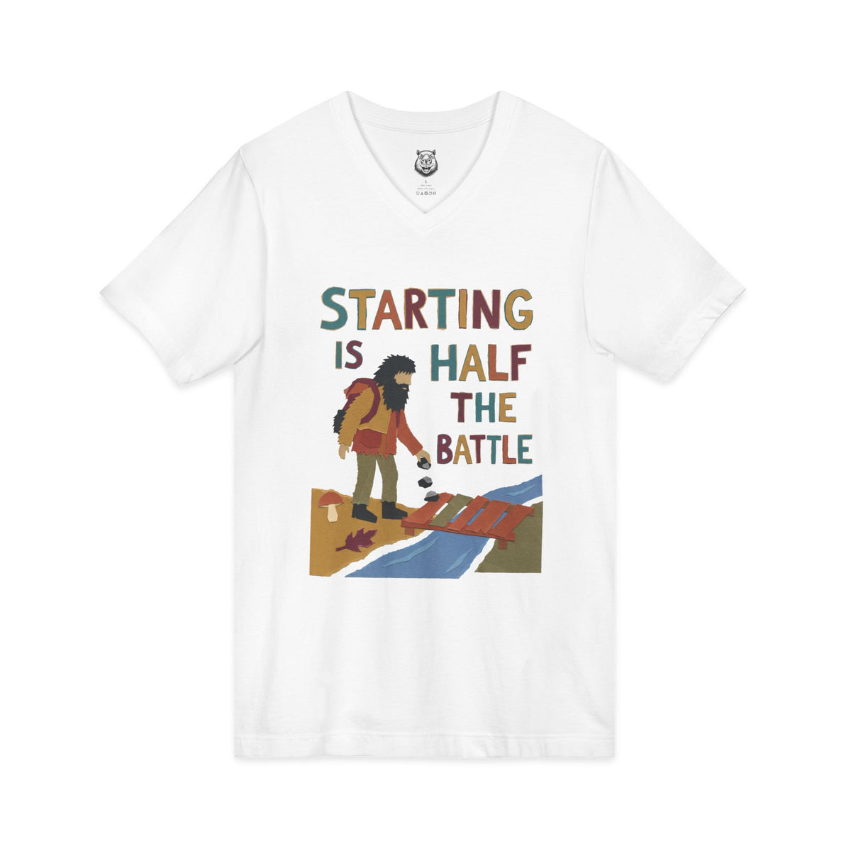 Starting Is Half the Battle — Men's V-Neck T-Shirt