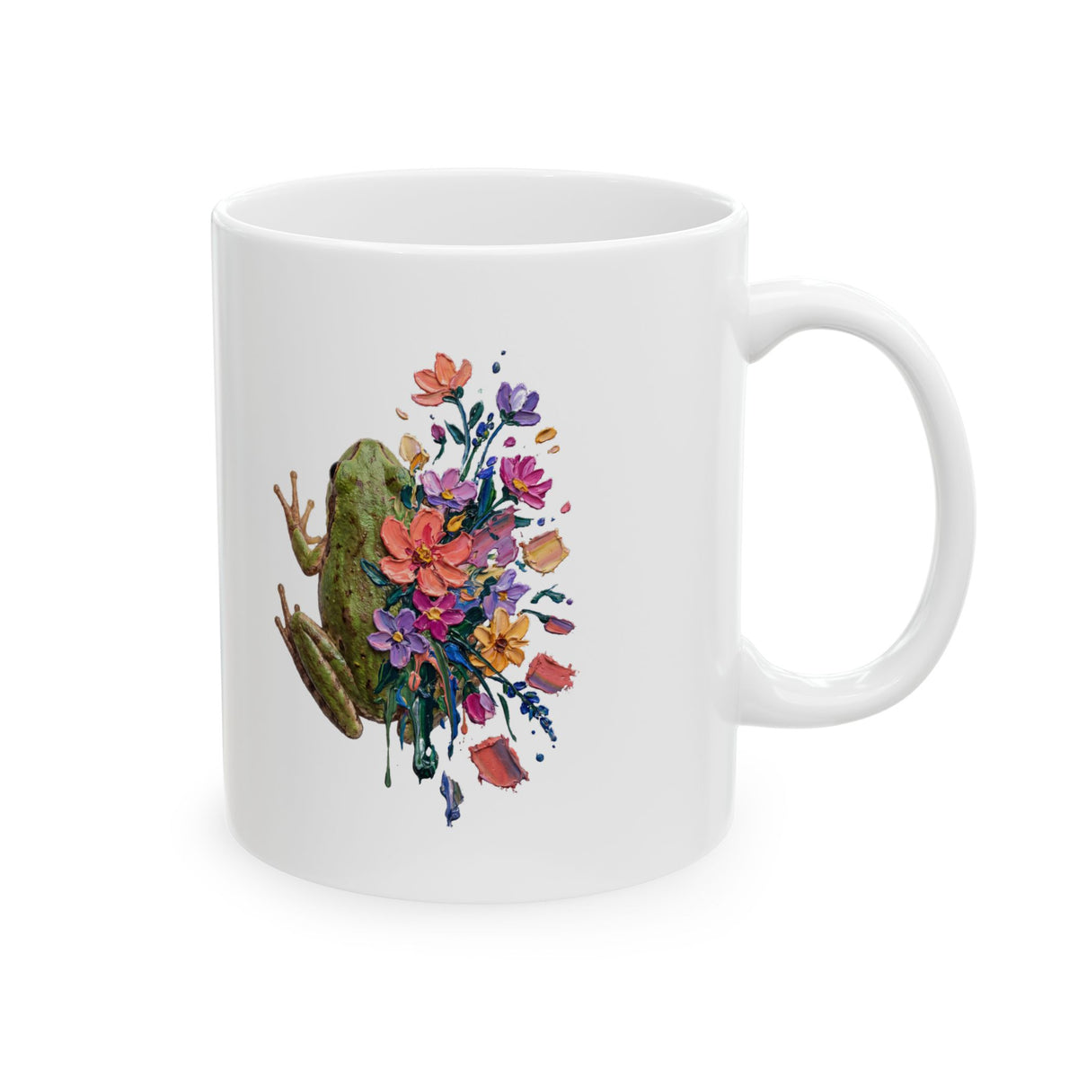 Frog in Bloom Ceramic Mug – 11 oz