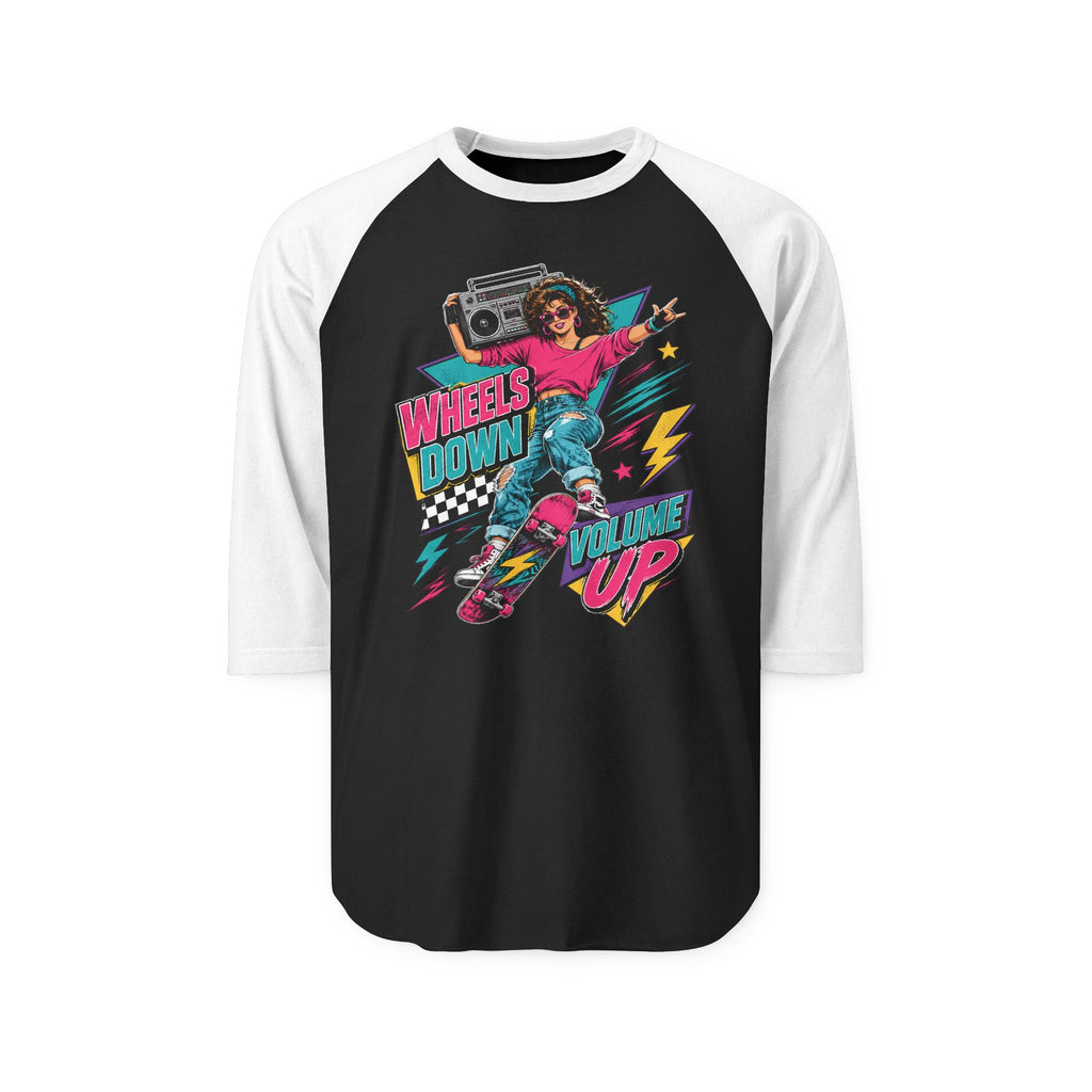 Wheels Down, Volume Up Women’s Raglan Tee
