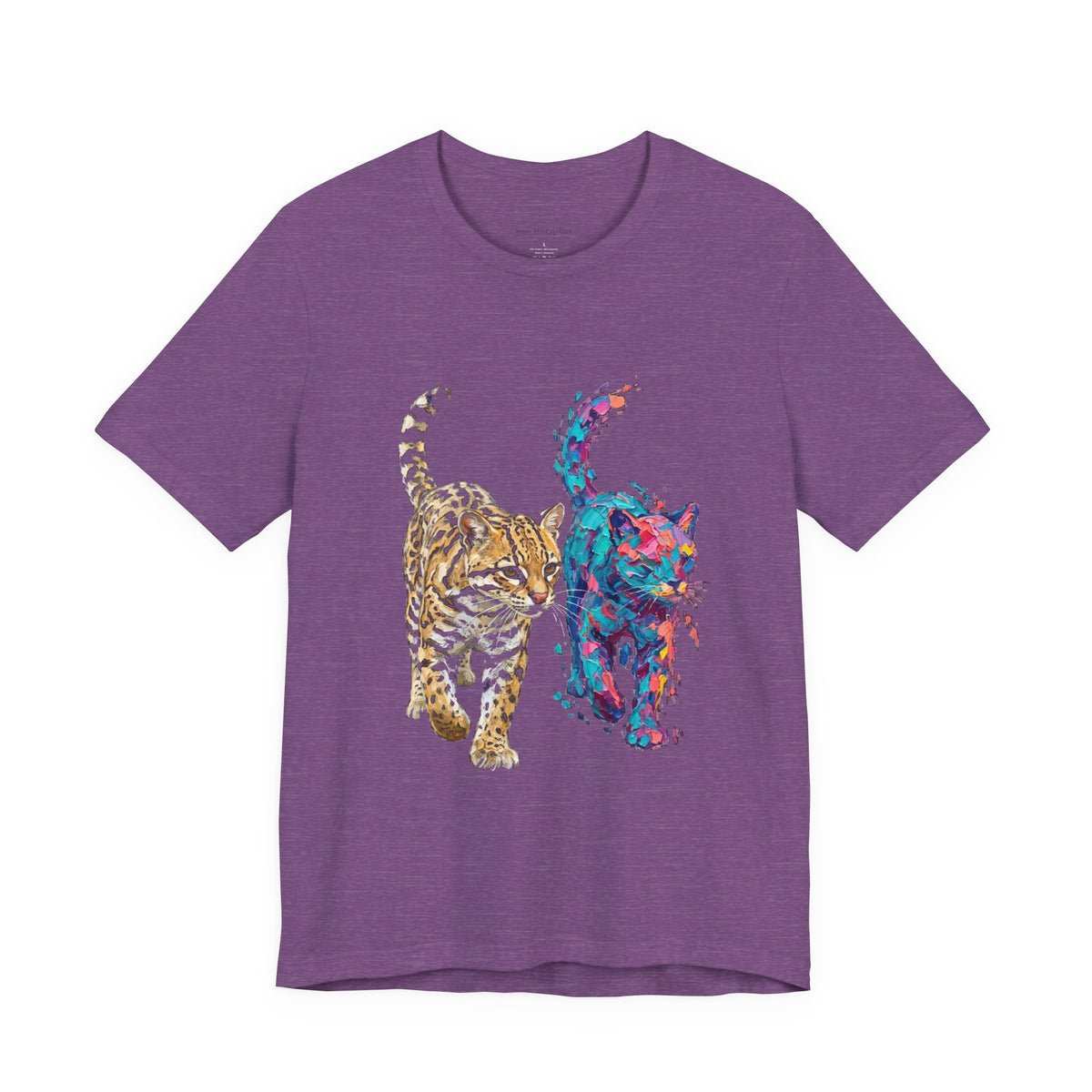 Ocelot in Two Worlds Round Neck T-Shirt