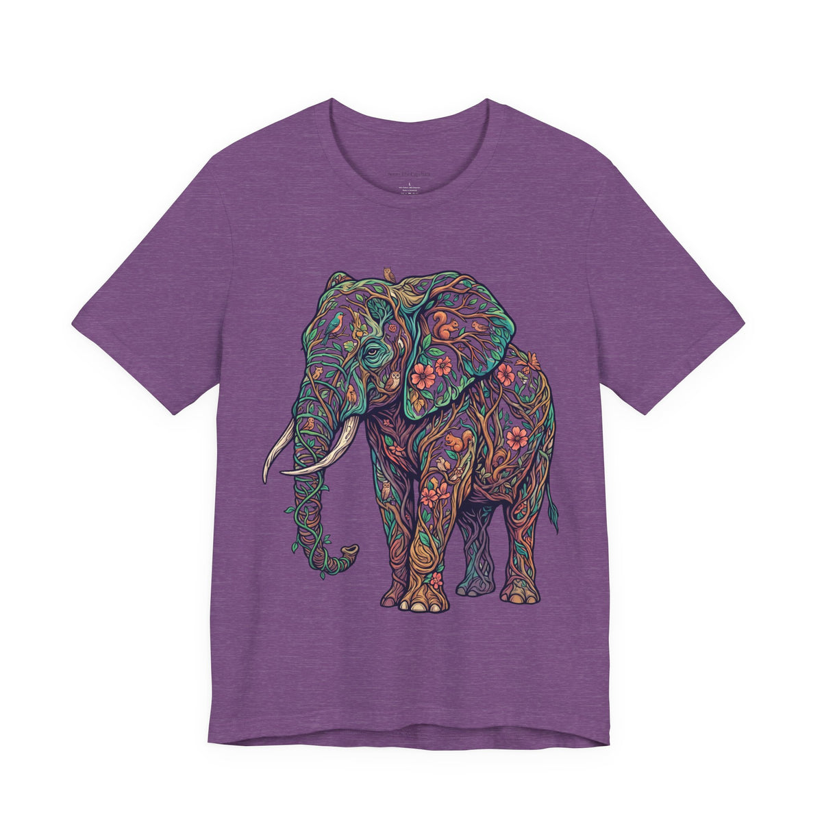 Wild Garden Elephant Round Neck T-Shirt