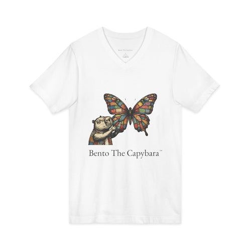 Bento The Capybara Butterfly women's V-Neck T-Shirt