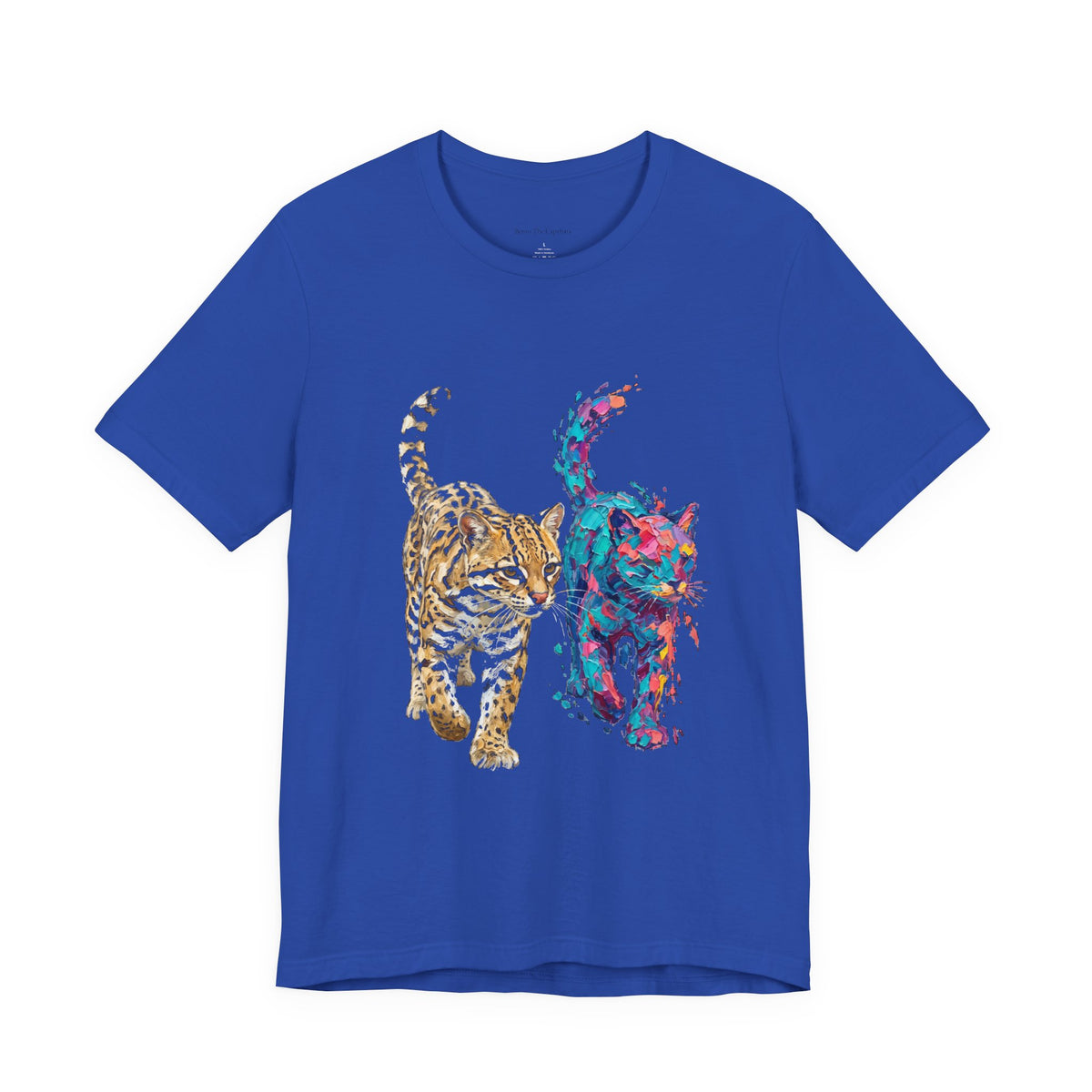 Ocelot in Two Worlds Round Neck T-Shirt