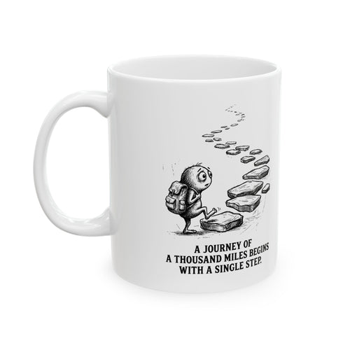 A Journey of a Thousand Miles Ceramic Mug – 11 oz