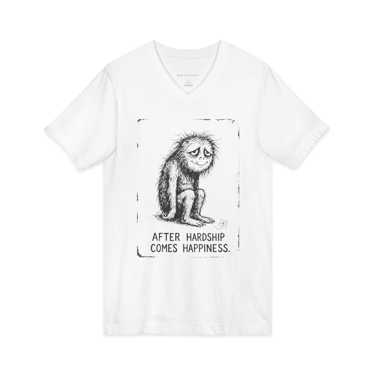 After Hardship Comes Happiness — Unisex Graphic V-Neck T-Shirt