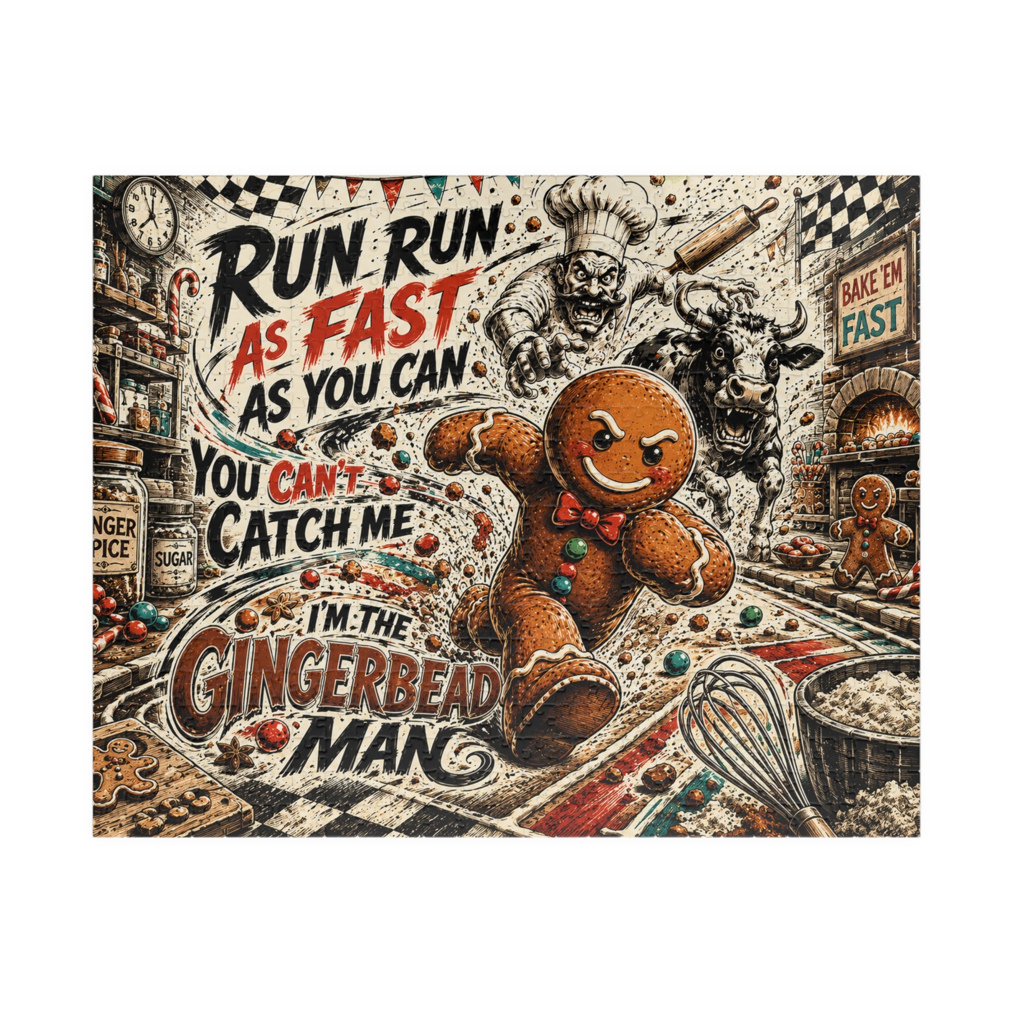 Run Run As Fast As You Can Gingerbread Man 520-Piece Puzzle