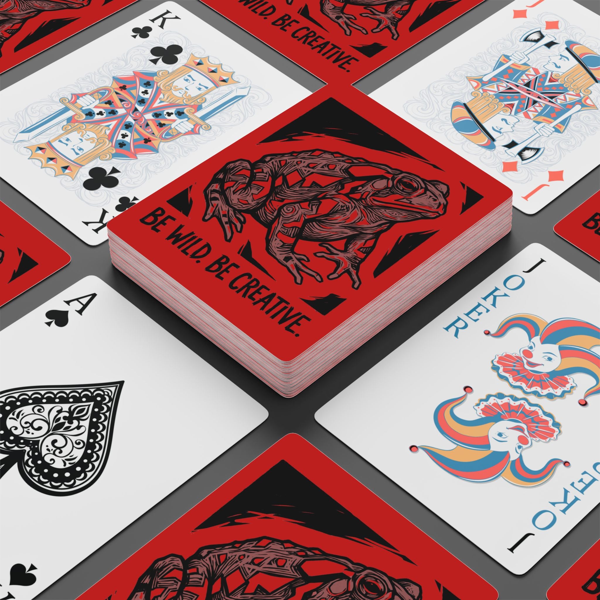 Be Wild. Be Creative. Red Toad Spirit Cards – Premium Playing Card Deck