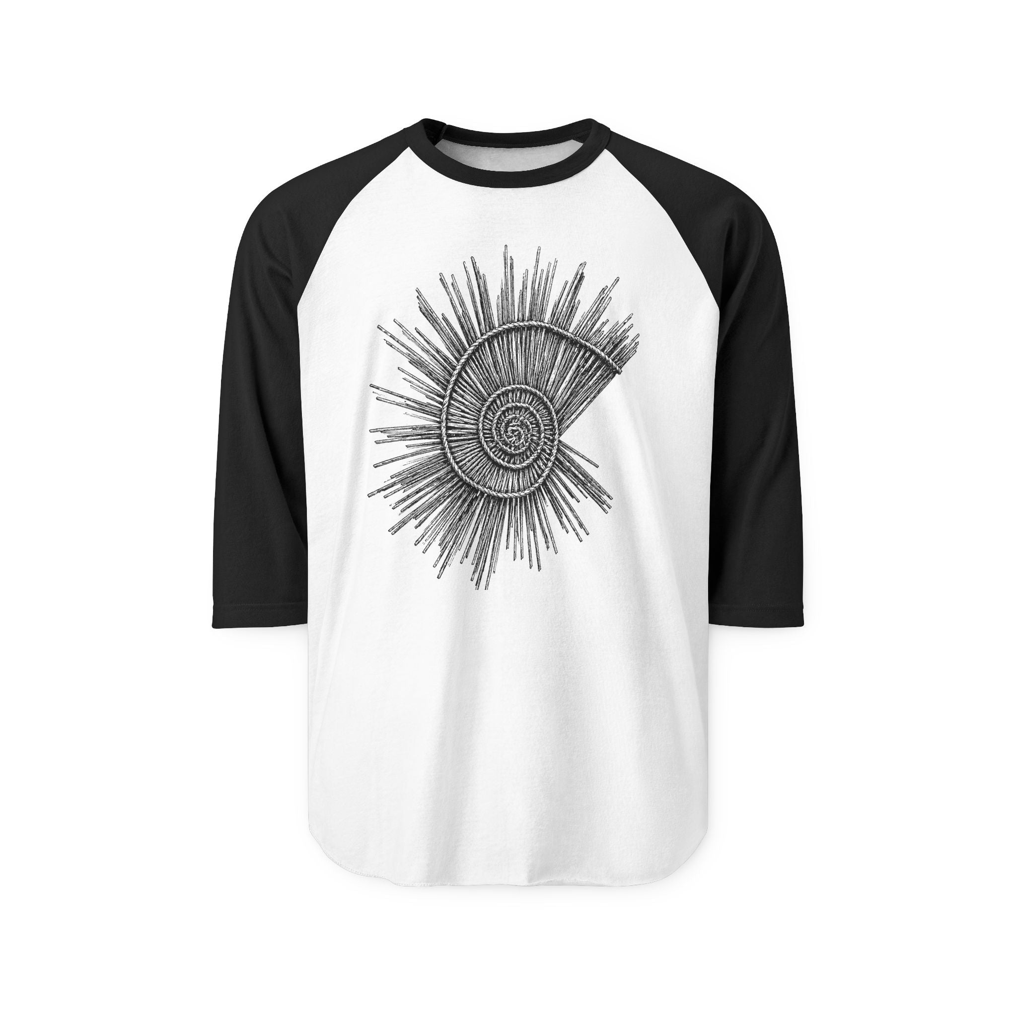 African Weaving Pattern 3/4 Sleeve Raglan Baseball Shirt