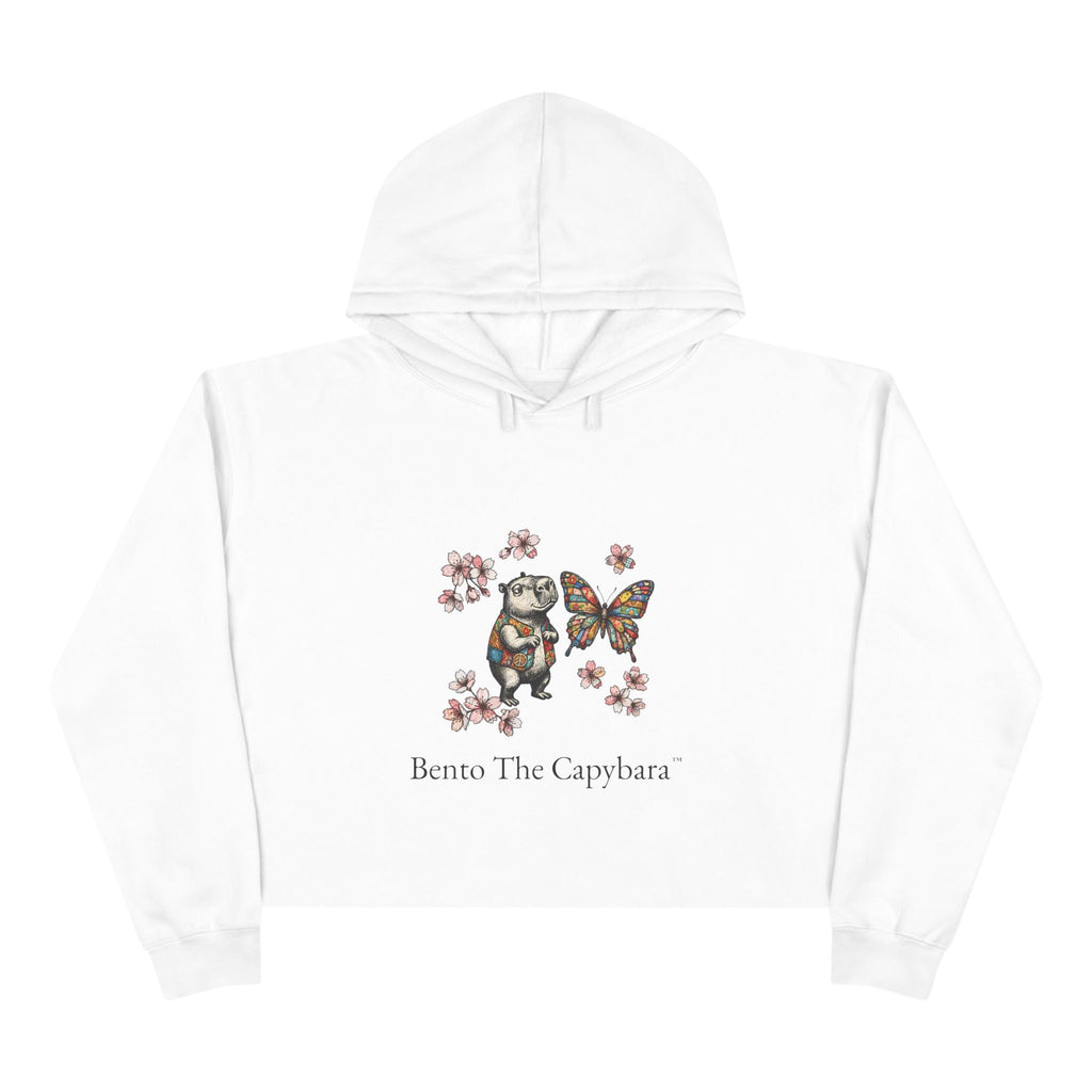 Bento The Capybara Cherry Blossom Crop Hoodie
