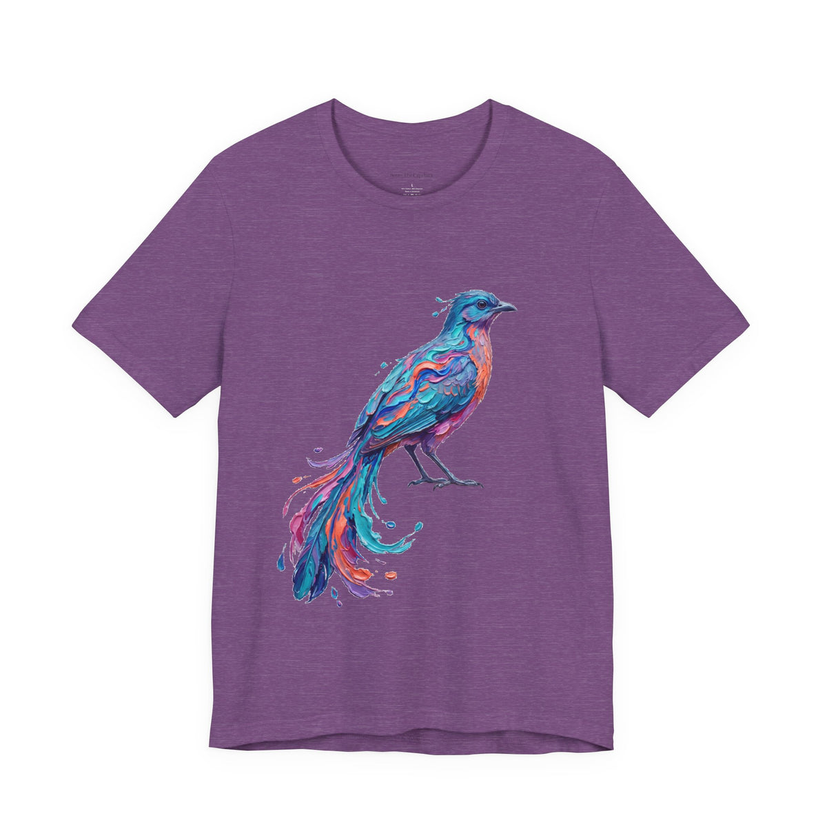 Long-Tailed Bird in Color Round Neck T-Shirt