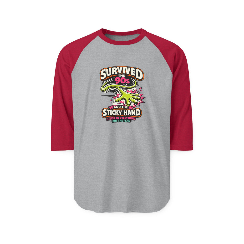 Survived the 90s Sticky Hand Unisex 3/4 Sleeve Raglan Shirt