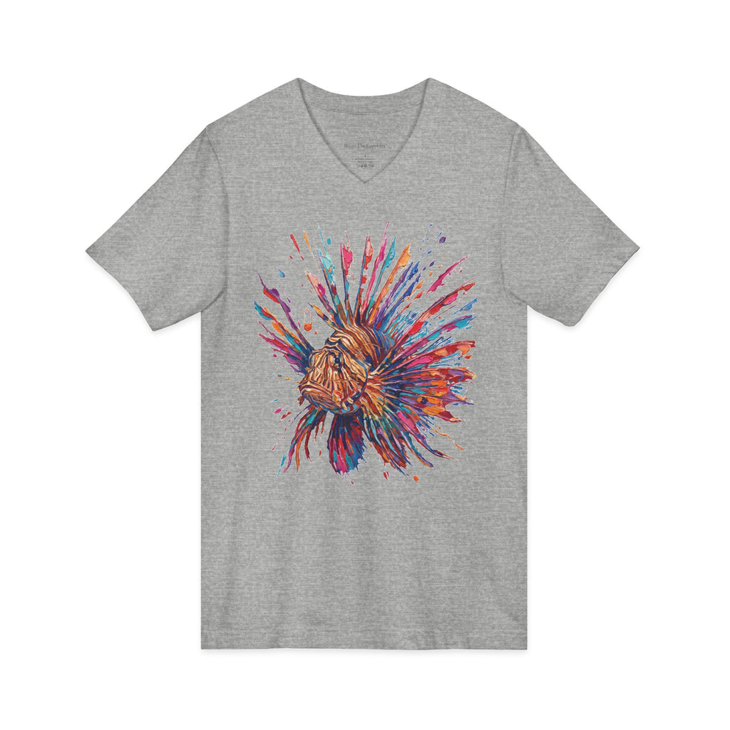 Lionfish in Full Color V-Neck T-Shirt