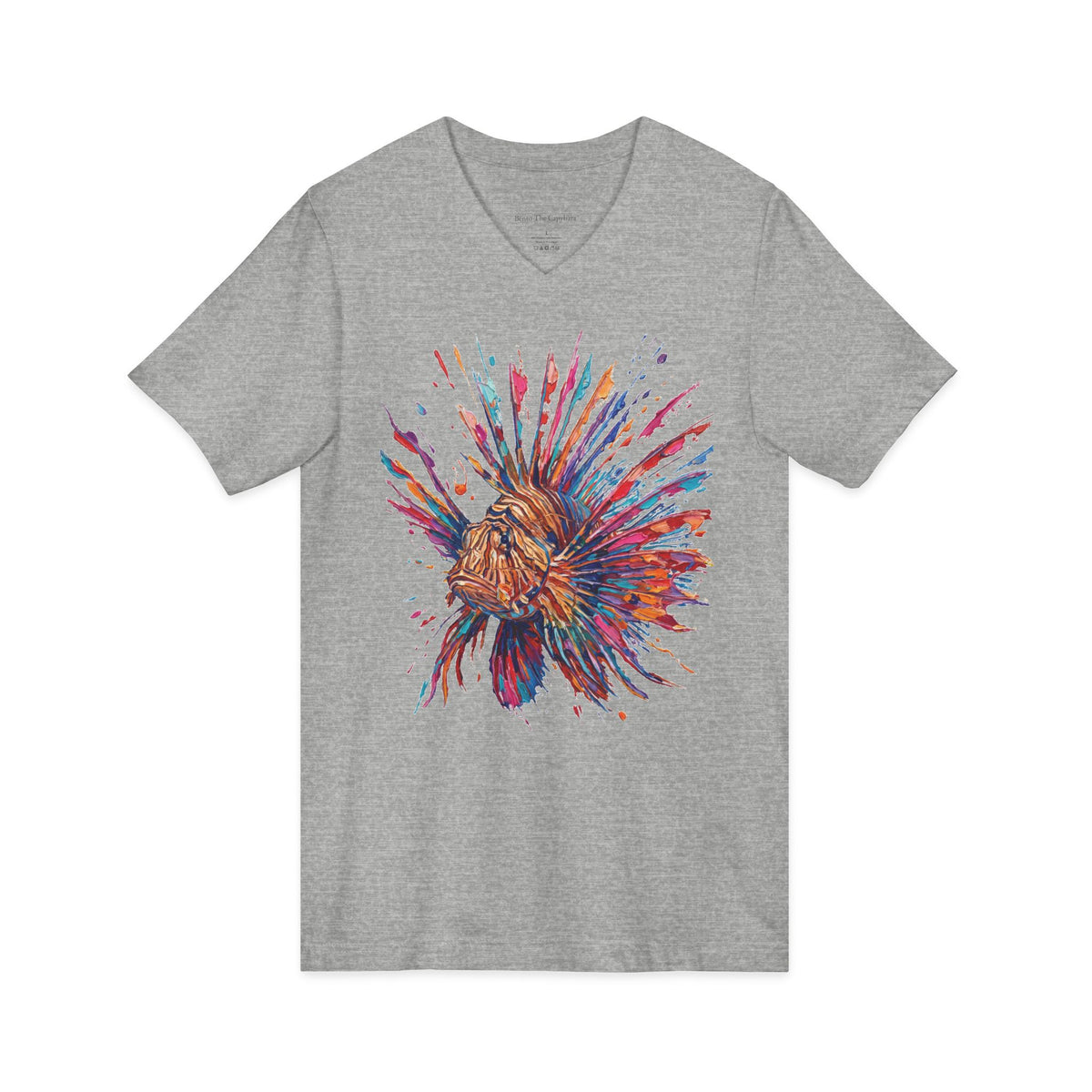 Lionfish in Full Color V-Neck T-Shirt