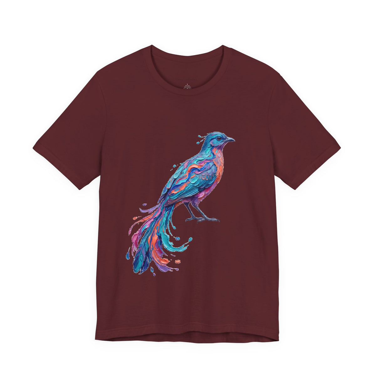 Long-Tailed Bird in Color Round Neck T-Shirt