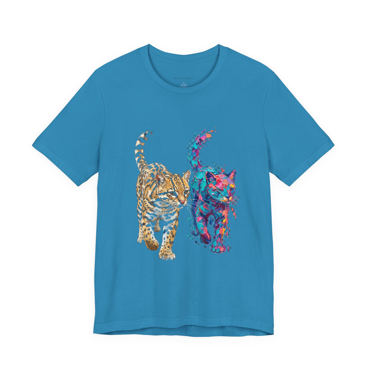 Ocelot in Two Worlds Round Neck T-Shirt
