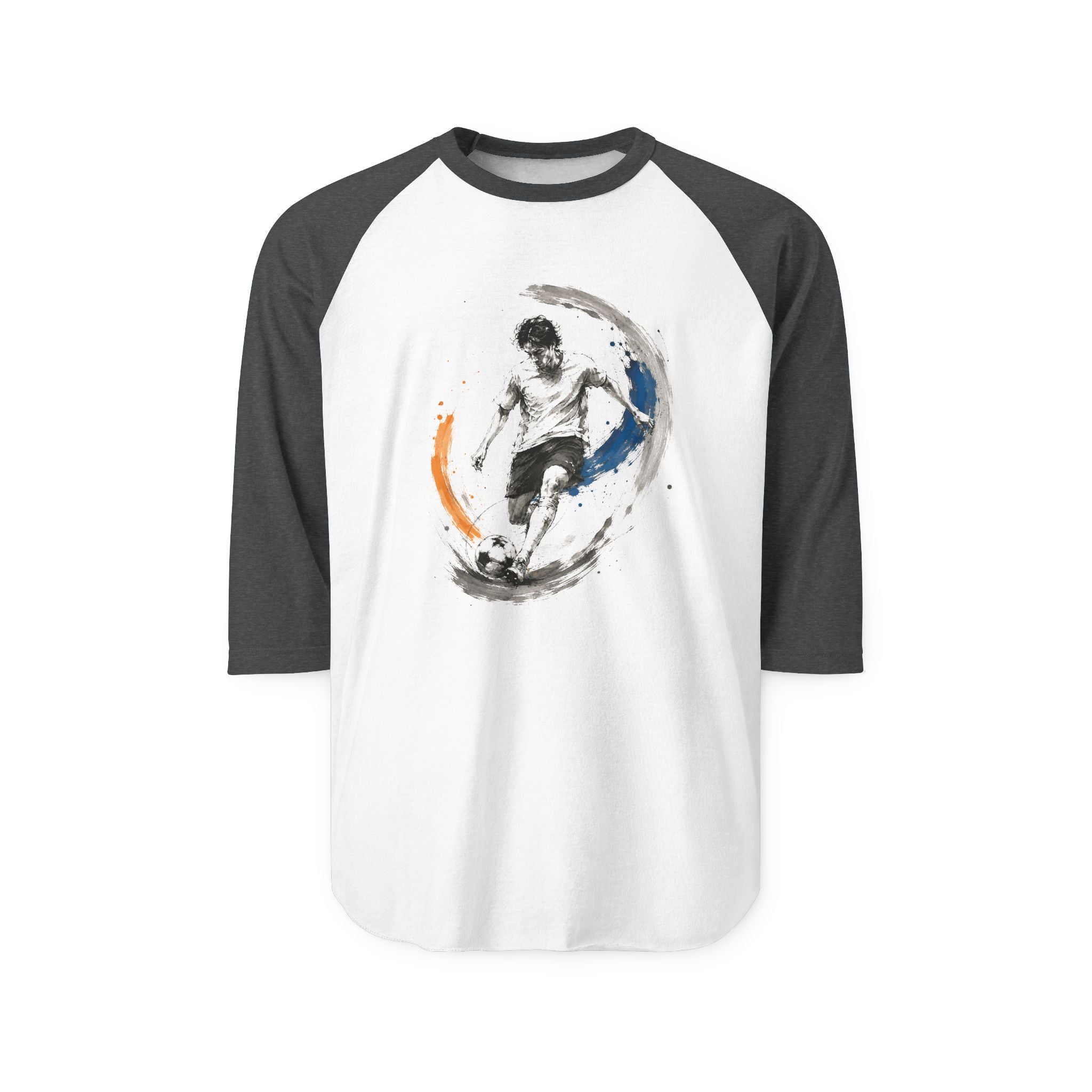 Men’s Soccer Player 3/4 Sleeve Raglan Baseball Shirt