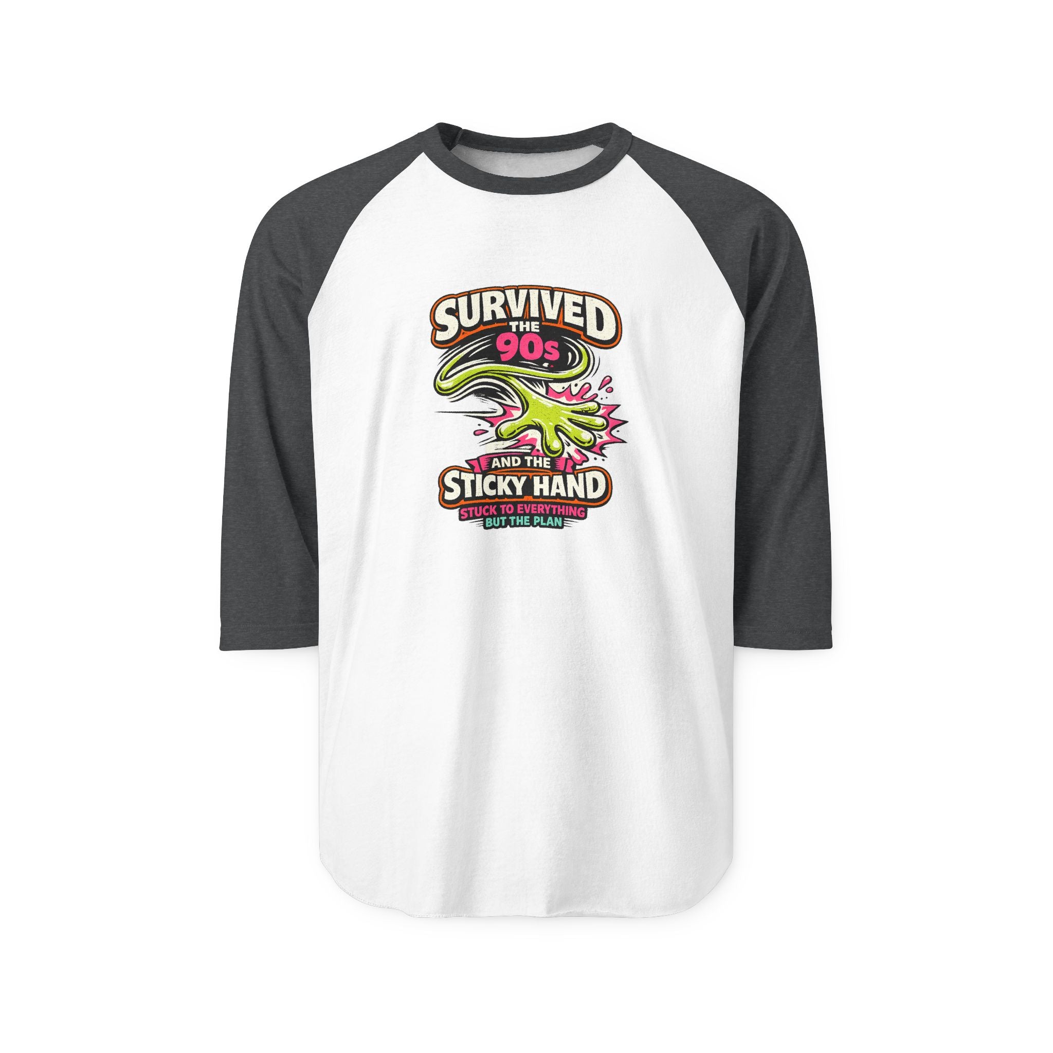Survived the 90s Sticky Hand Unisex 3/4 Sleeve Raglan Shirt