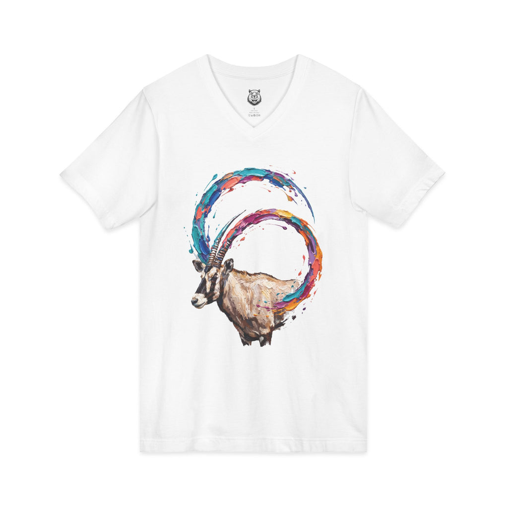 Ibex in Color — Unisex V-Neck Graphic T-Shirt