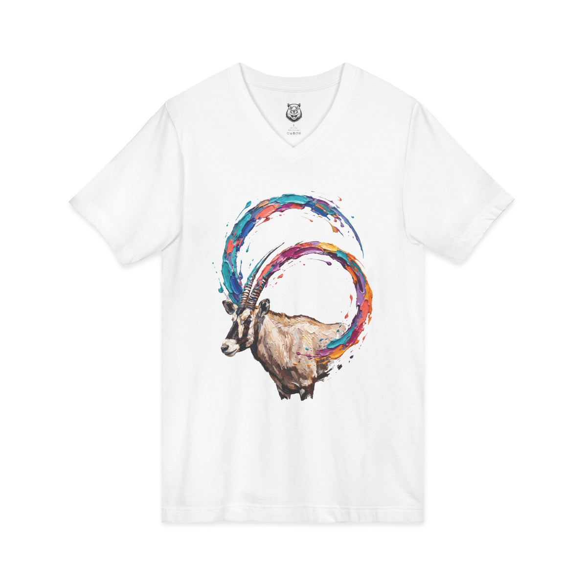 Ibex in Color — Unisex V-Neck Graphic T-Shirt