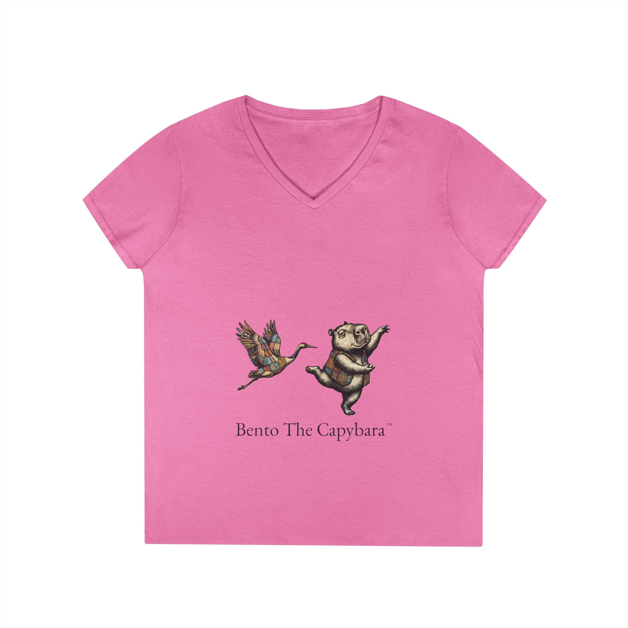 Bento The Capybara & Crane Women’s V-Neck T-Shirt
