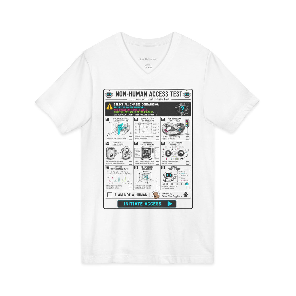 Non-Human Access Test V-Neck T-Shirt