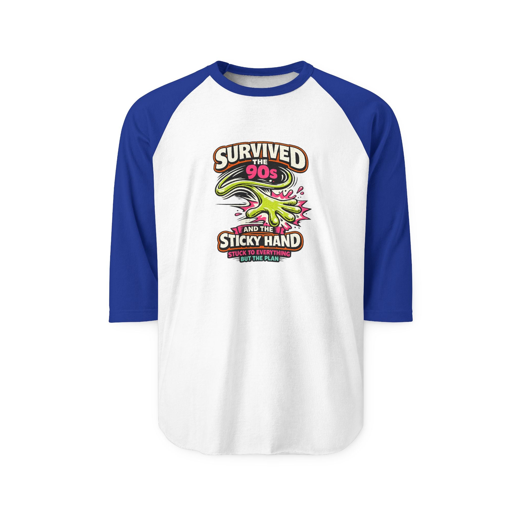 Survived the 90s Sticky Hand Unisex 3/4 Sleeve Raglan Shirt