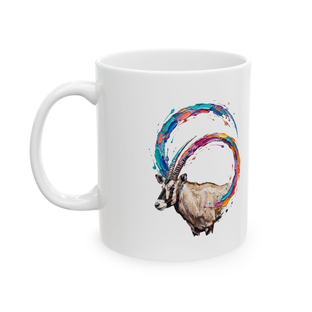 Colorful Ibex Art Ceramic Mug – 11 oz