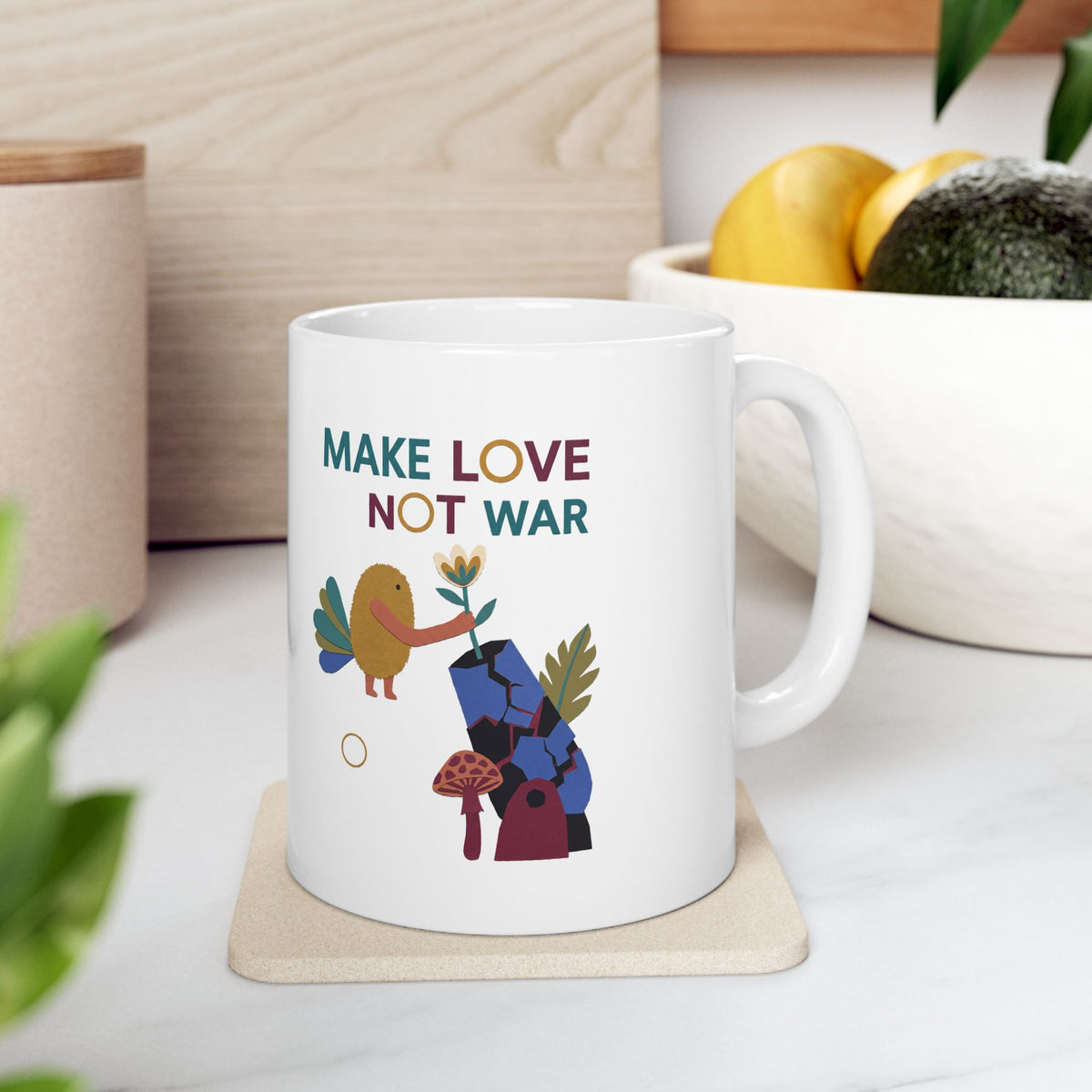 Make Love, Not War Ceramic Mug – 11 oz