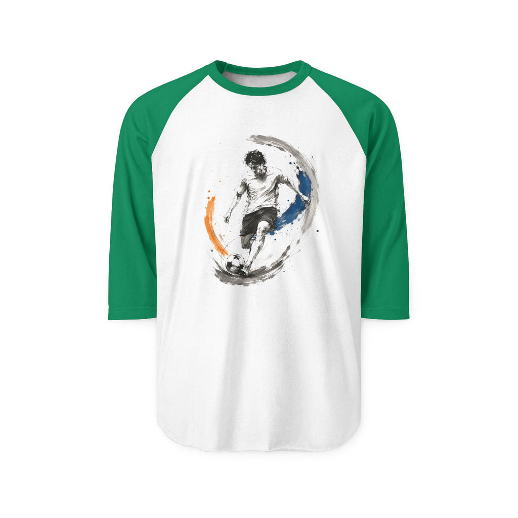 Men’s Soccer Player 3/4 Sleeve Raglan Baseball Shirt