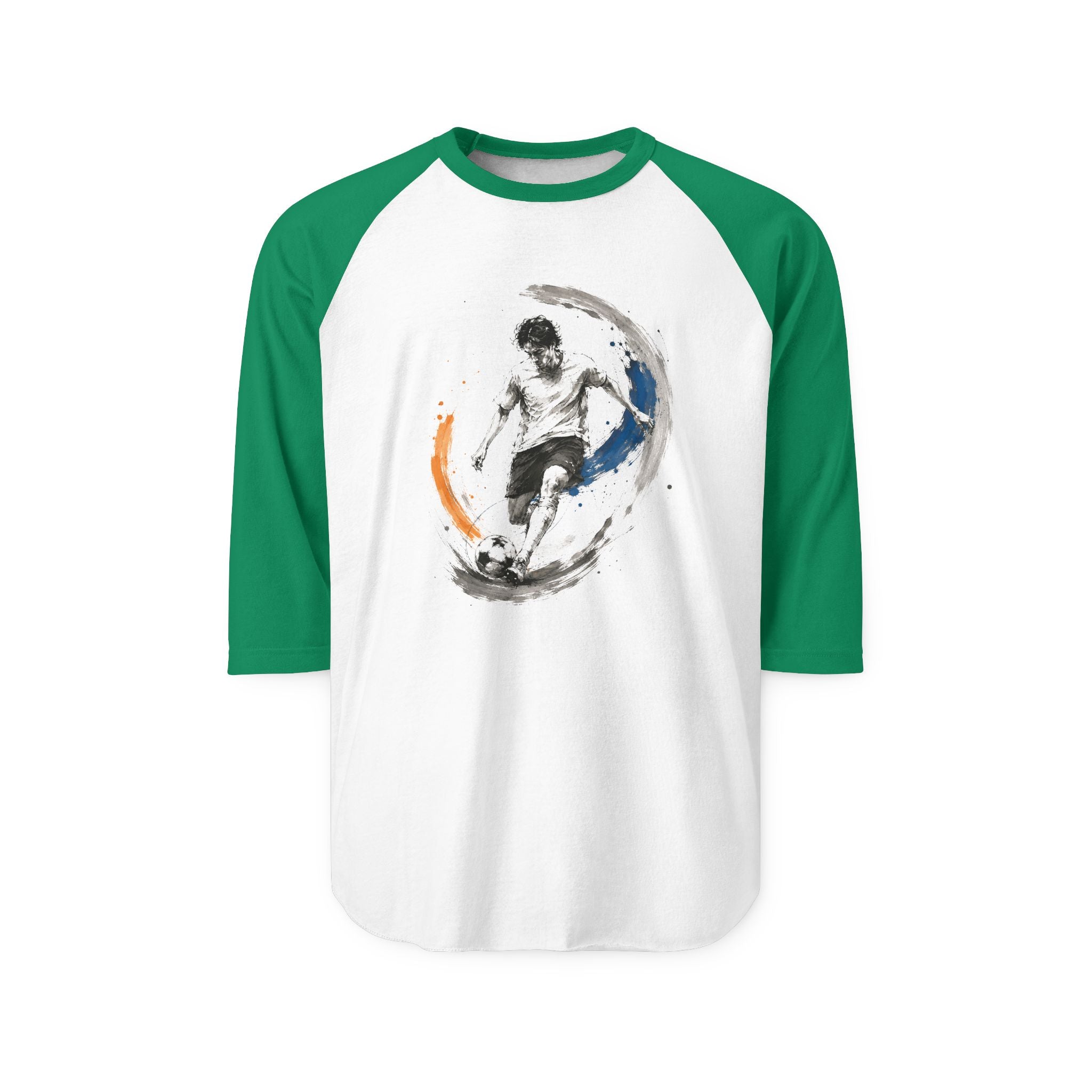 Men’s Soccer Player 3/4 Sleeve Raglan Baseball Shirt