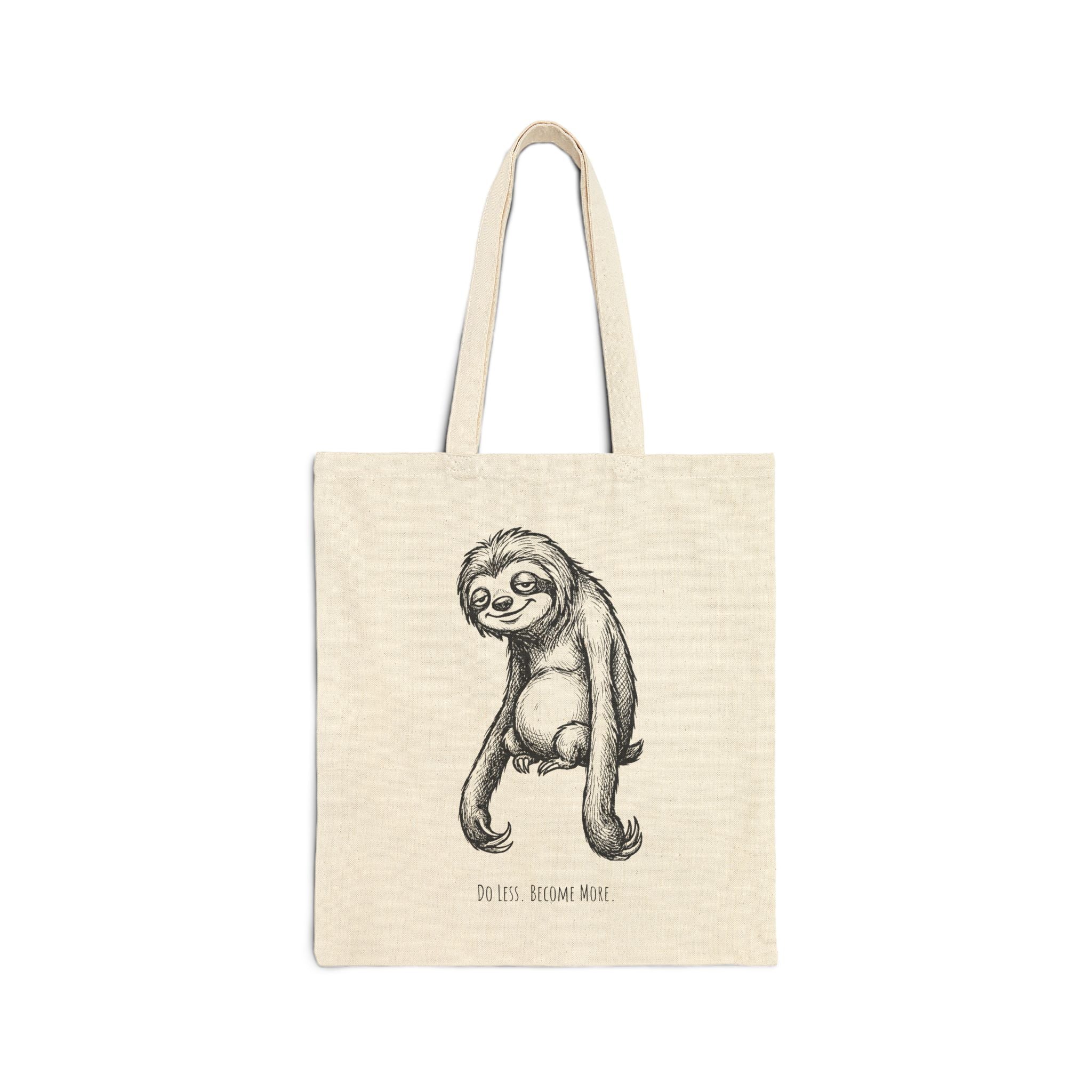 Do Less Become More Sloth Unisex Cotton Canvas Tote Bag