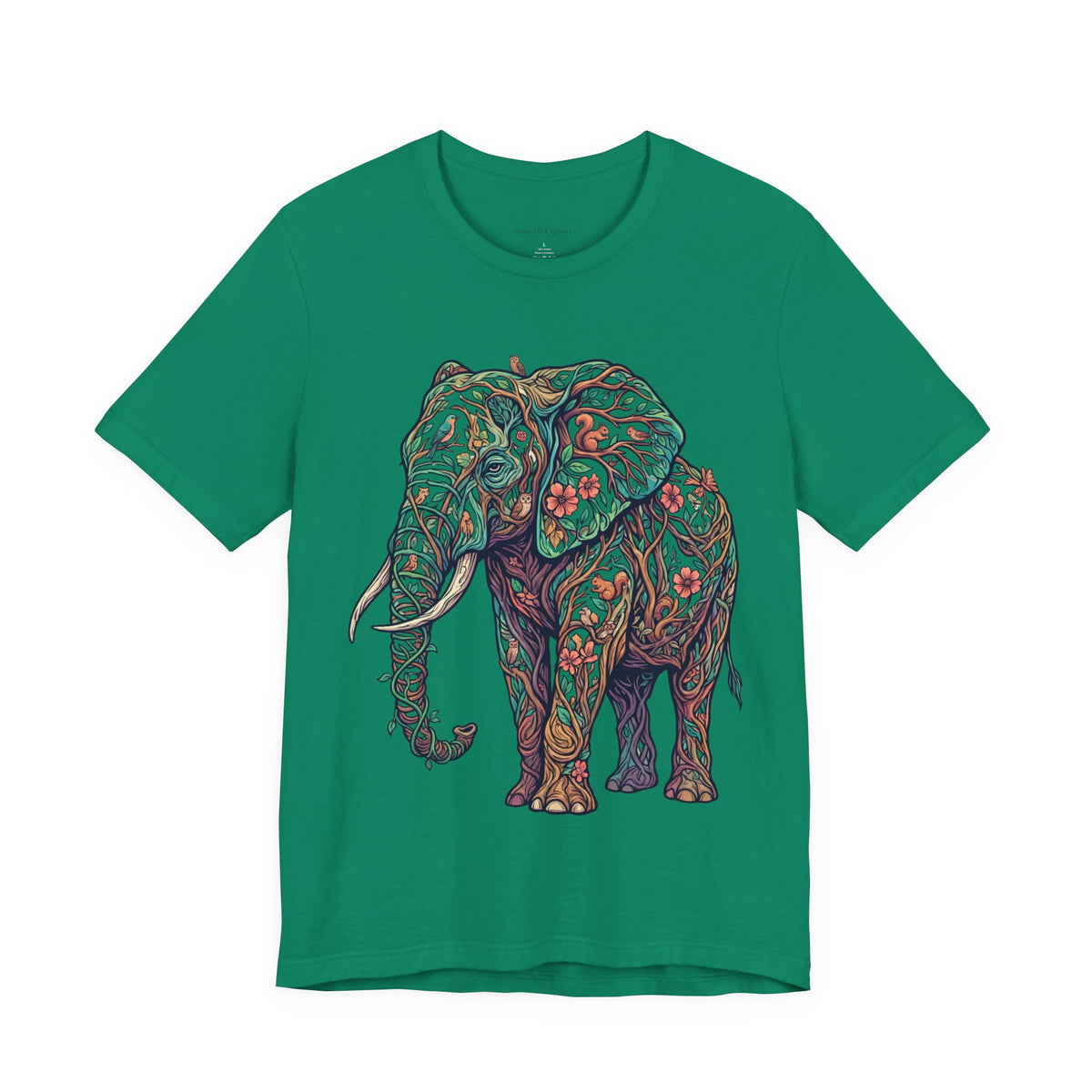 Wild Garden Elephant Round Neck T-Shirt
