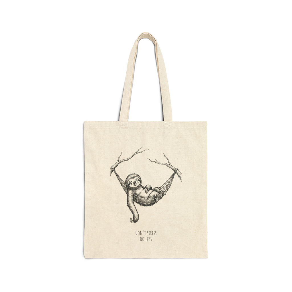 Don't Stress Sloth Unisex Cotton Canvas Tote Bag  15" x 16"