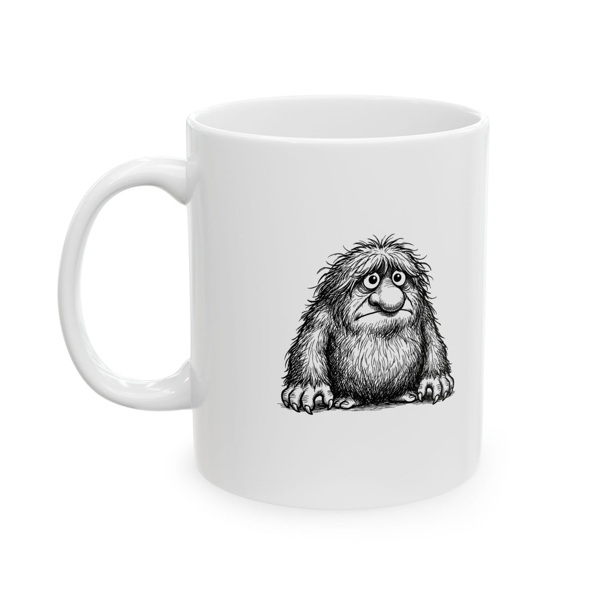 Shaggy Thinker Illustration Ceramic Mug – 11 oz