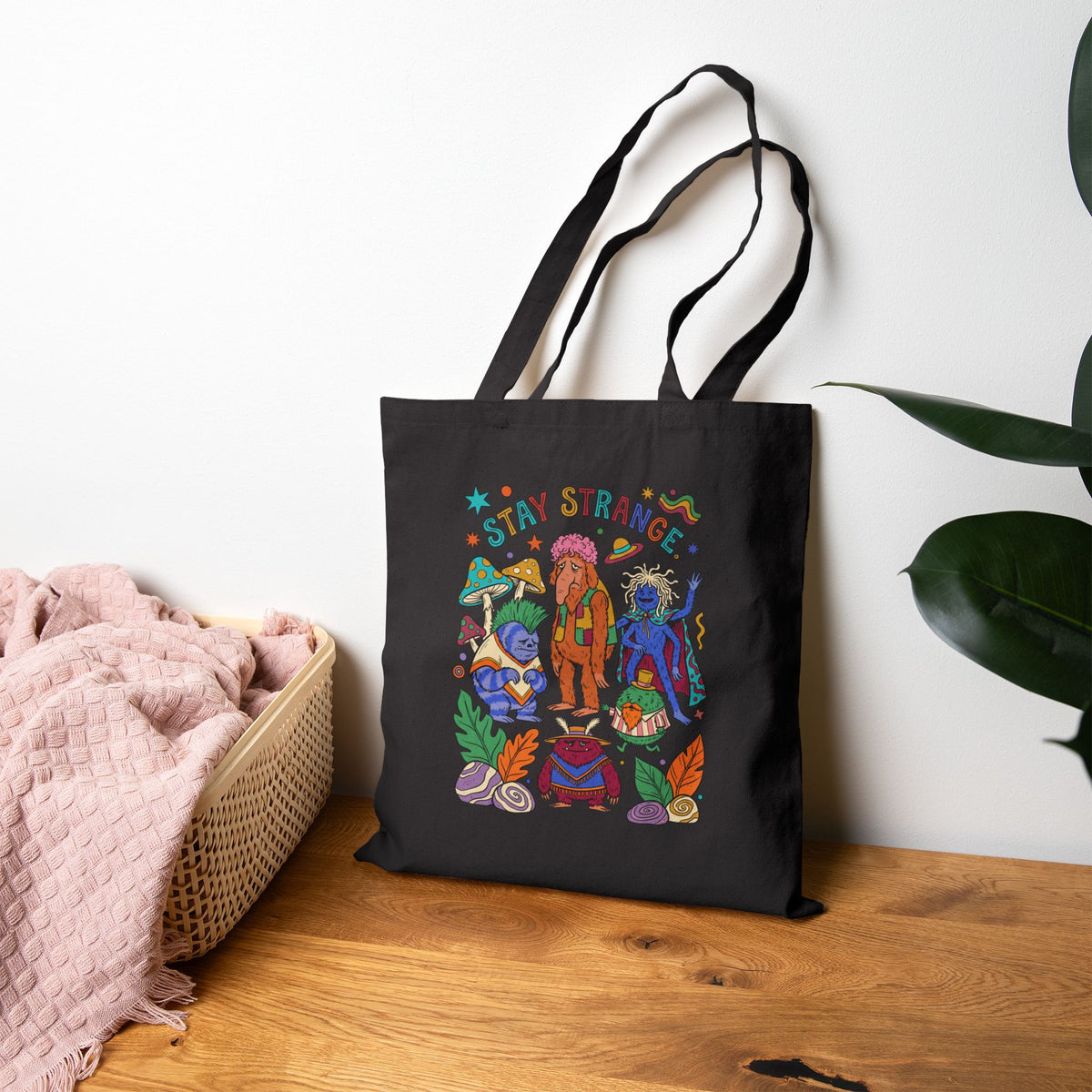 Stay Strange Cotton Canvas Tote Bag