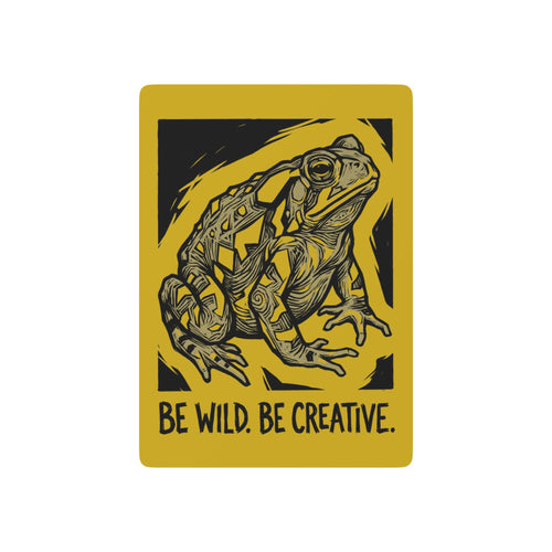 Be Wild. Be Creative. Mustard Yellow Toad Playing Cards