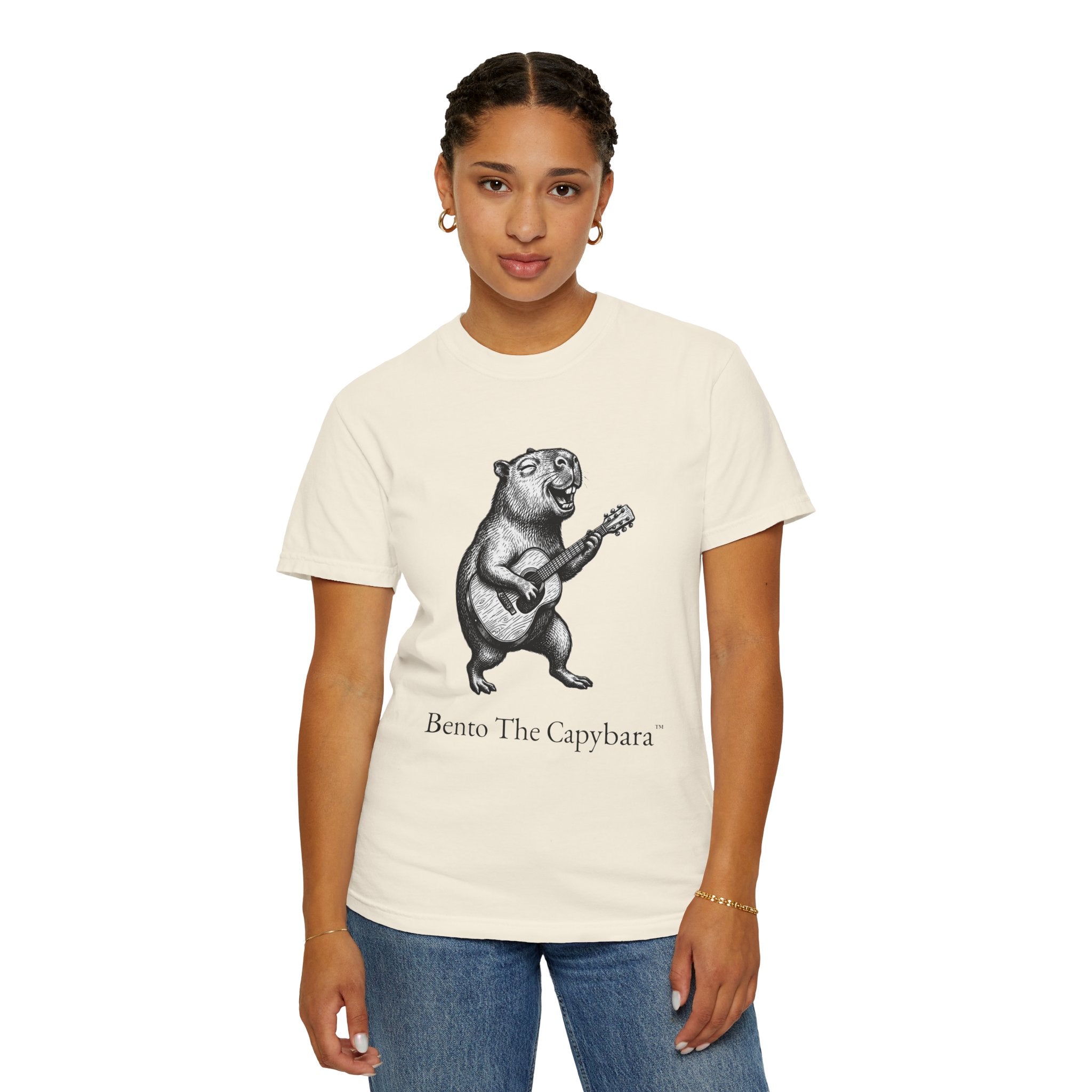 Bento The Capybara Guitar Garment-Dyed T-Shirt