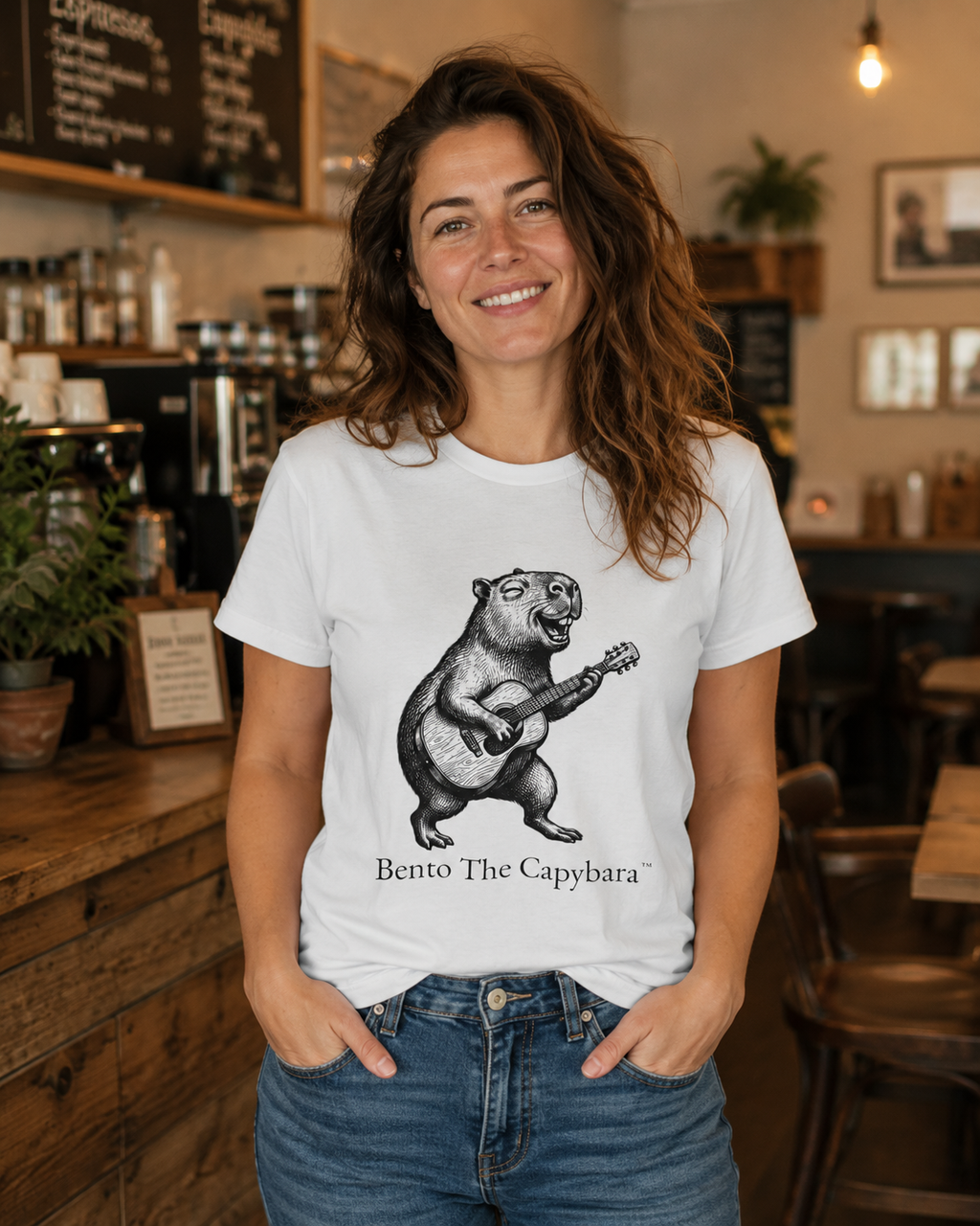 Musical Vibes Capybara UNISEX Round Neck T-Shirt