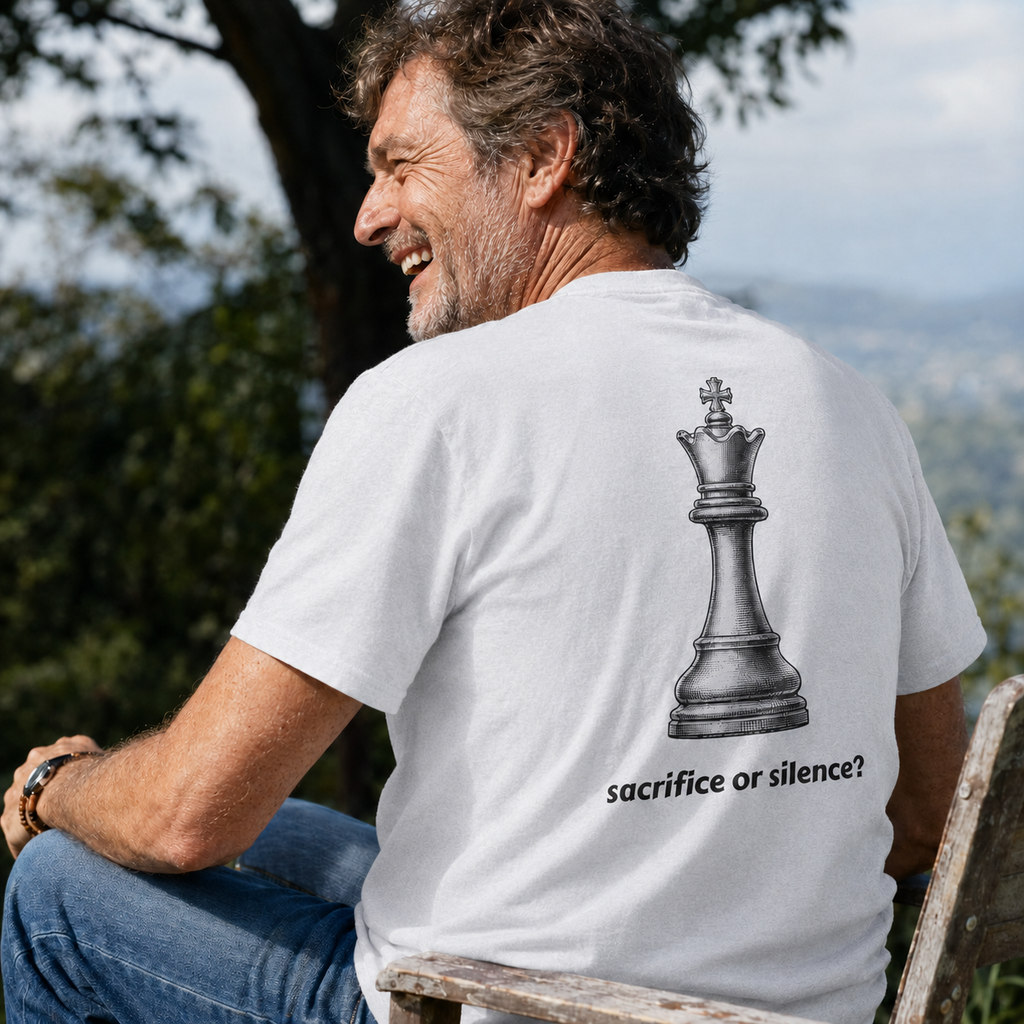 Sacrifice or Silence? Unisex Chess T-Shirt — Front & Back Print