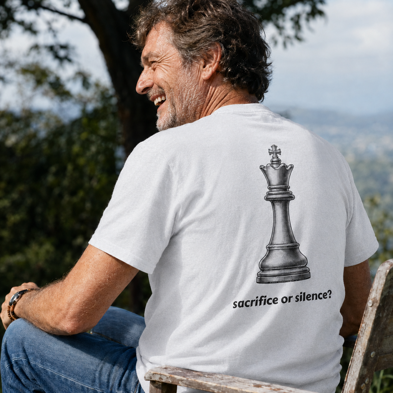Sacrifice or Silence? Unisex Chess T-Shirt — Front & Back Print